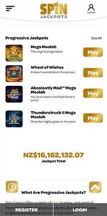spin casino nz jackpot games